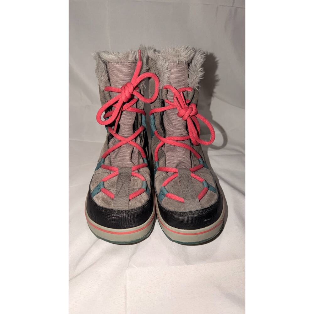 Sorel Glacy Explorer Shortie Boots Women's 8 Waterproof Winter Grey Pink NL2079